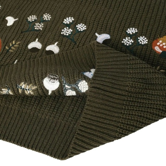 Women’s green sweater with mushroom embroidery Size L - Picture 4 of 4